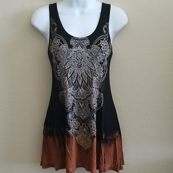 Tops - Rhinestone embellished tank top.